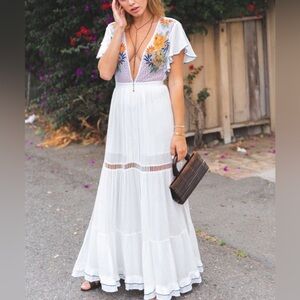 Cleobella Embroidered Bora Bora dress in white